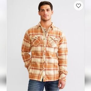 Outpost Men's Casual Button Down Plaid Shirt Brown